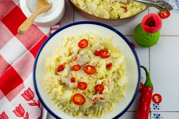 Frisse Spitskoolstamppot met Spekjes