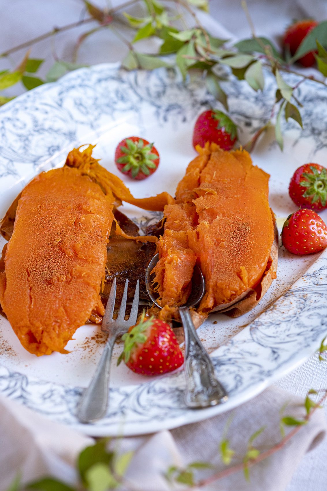 Zoete aardappel in de oven als toetje