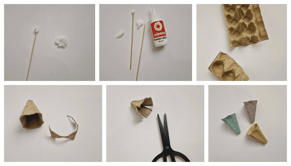 Diy bloemetjes maken uit een eierdoos