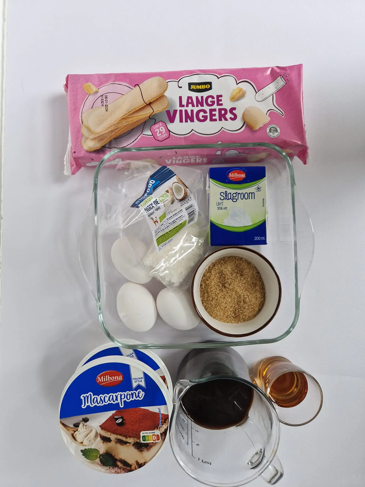 Ingrediënten Tiramisu maken voor 8 personen