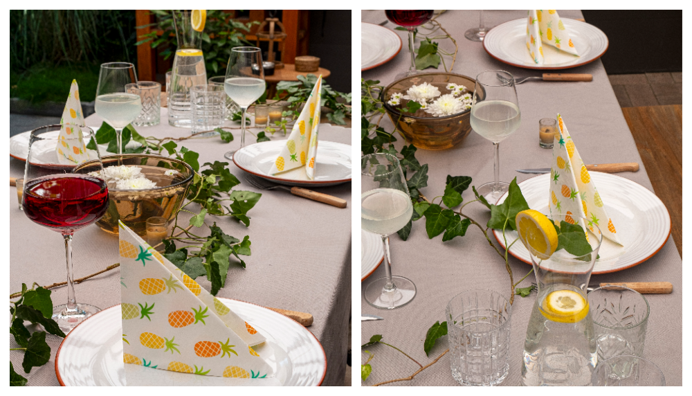 Basis tafeldekken in de zomer