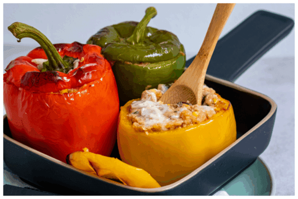 Gevulde paprika’s met zelfbedachte vulling
