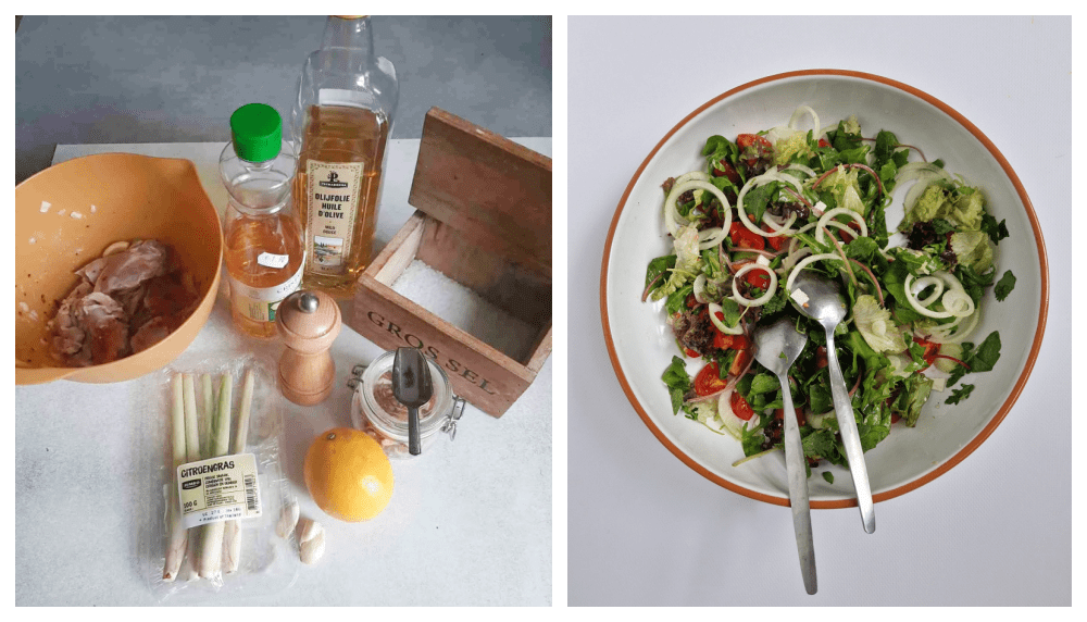 Tip: met gemengde sla