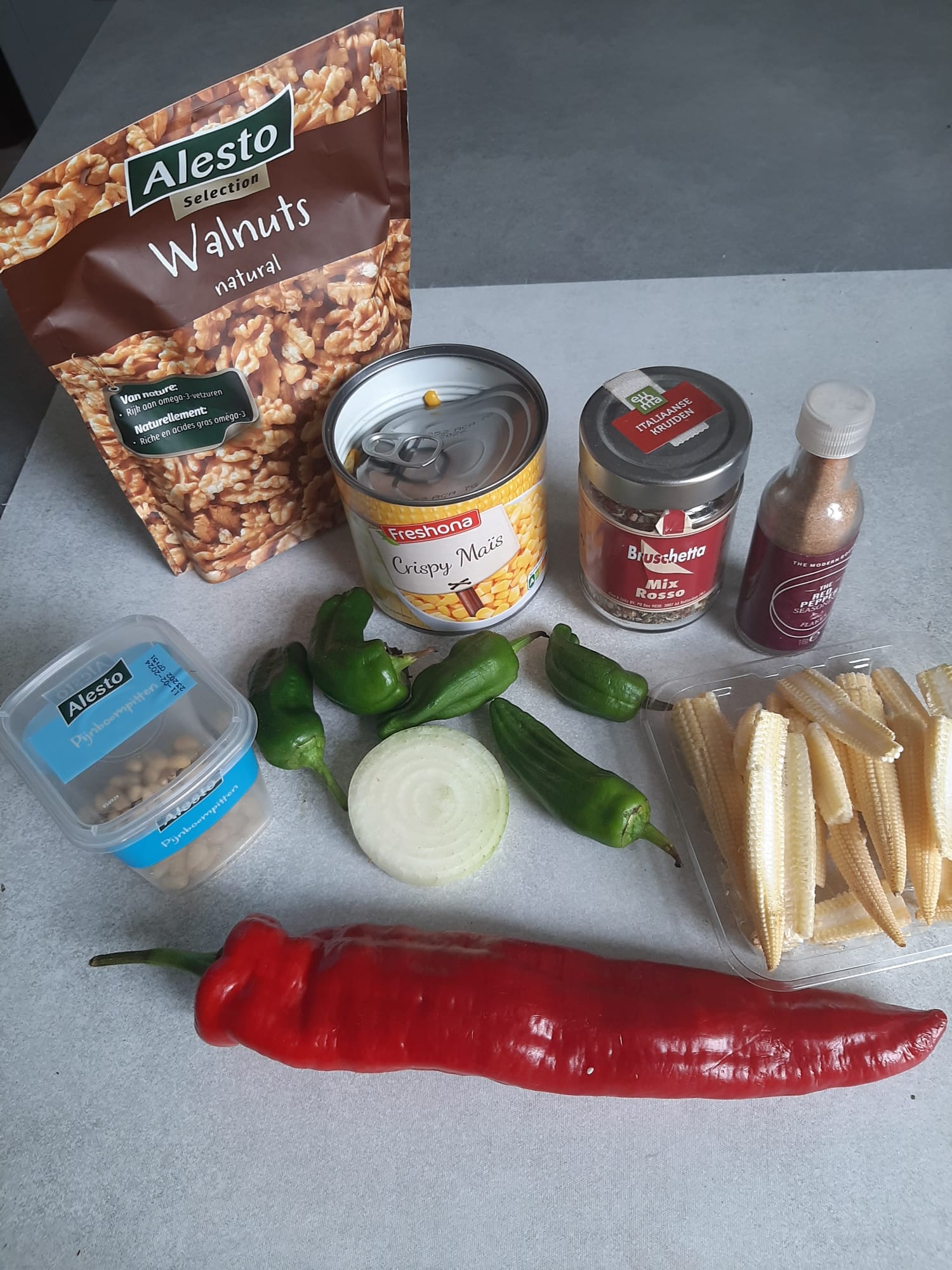 Ingrediënten Gegrilde kippendijen met diverse groenten voor 2 personen