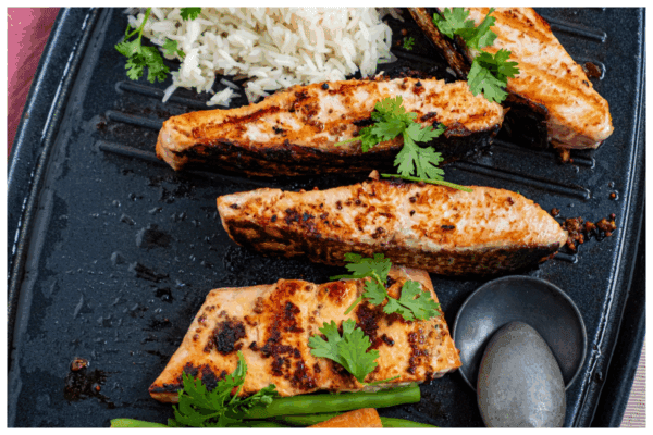 Zalm in marinade van mosterd en rietsuiker