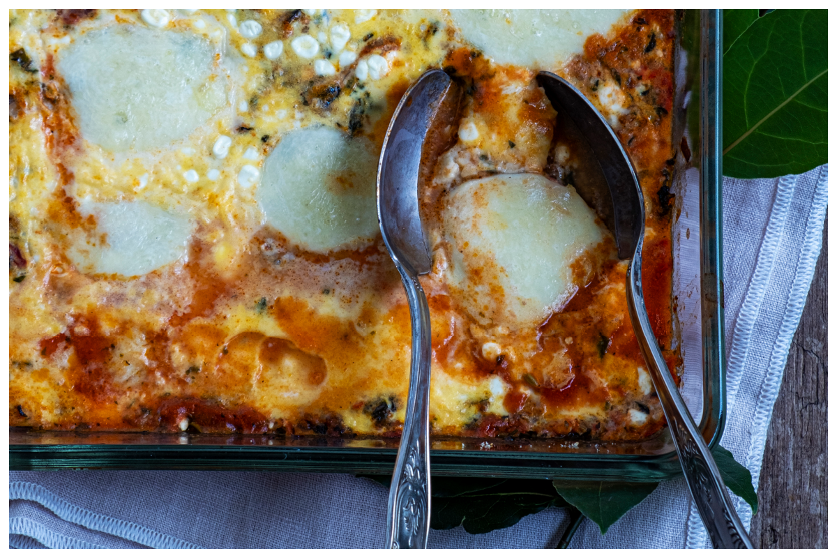 Spinazieschotel met gehakt