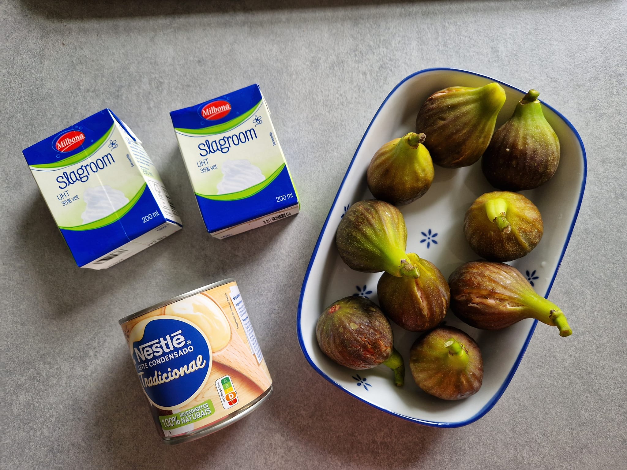 Ingrediënten vijgen ijs maken