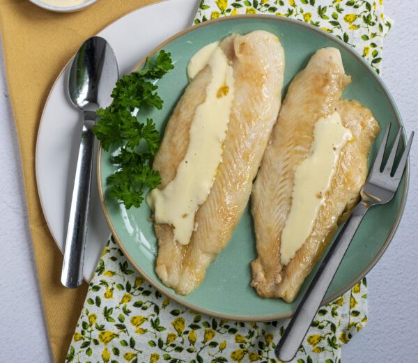 Zoete pangafilet met frisse dressing