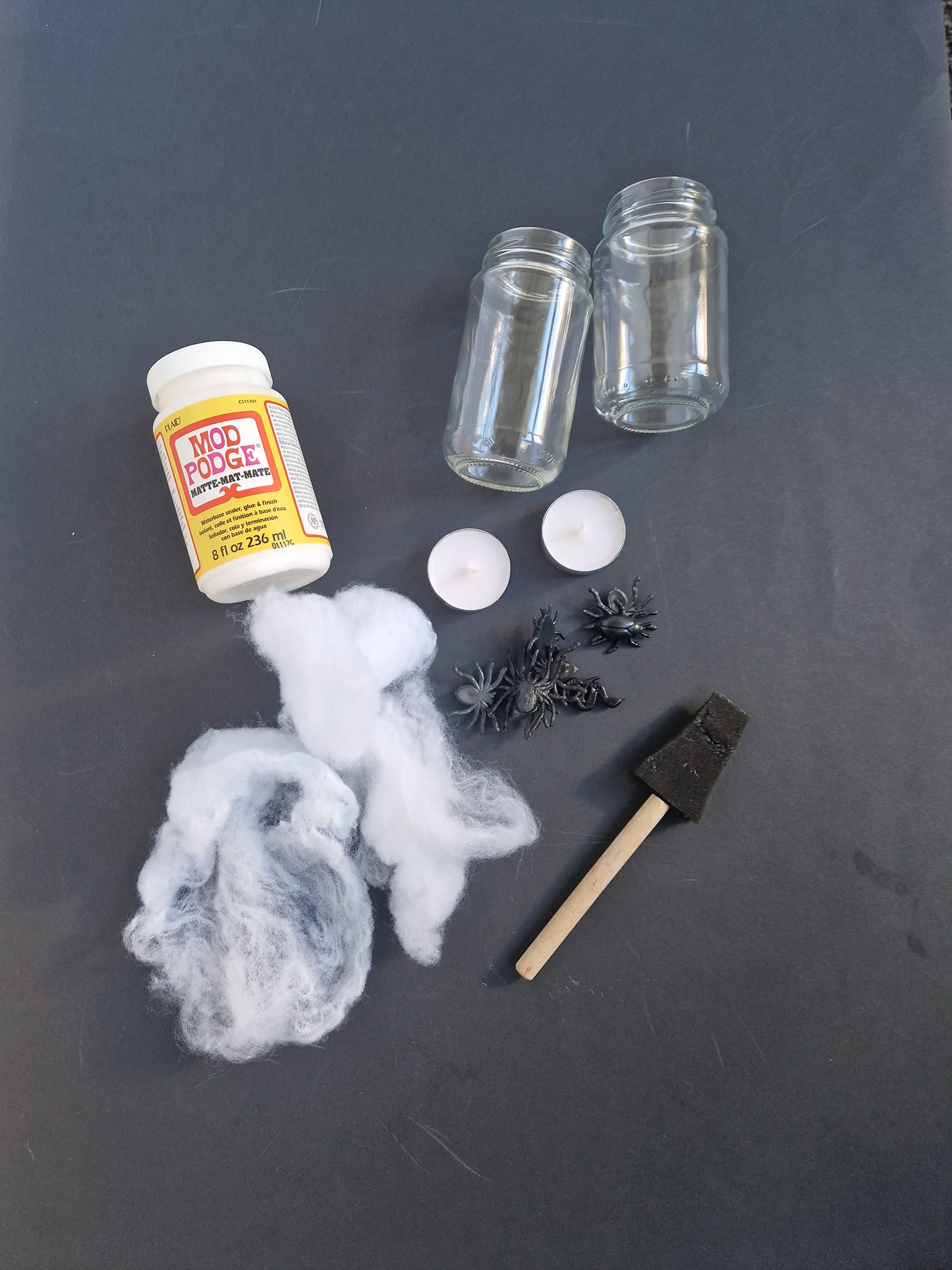 Benodigdheden DIY theelicht decoratie Halloween