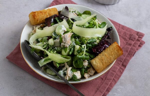 Tuinbonensalade met gegrilde kip