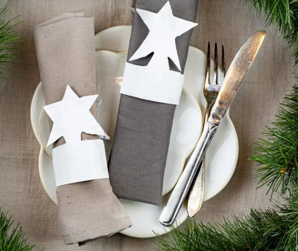 Diy wc-rollen sterren, voor de kersttafel
