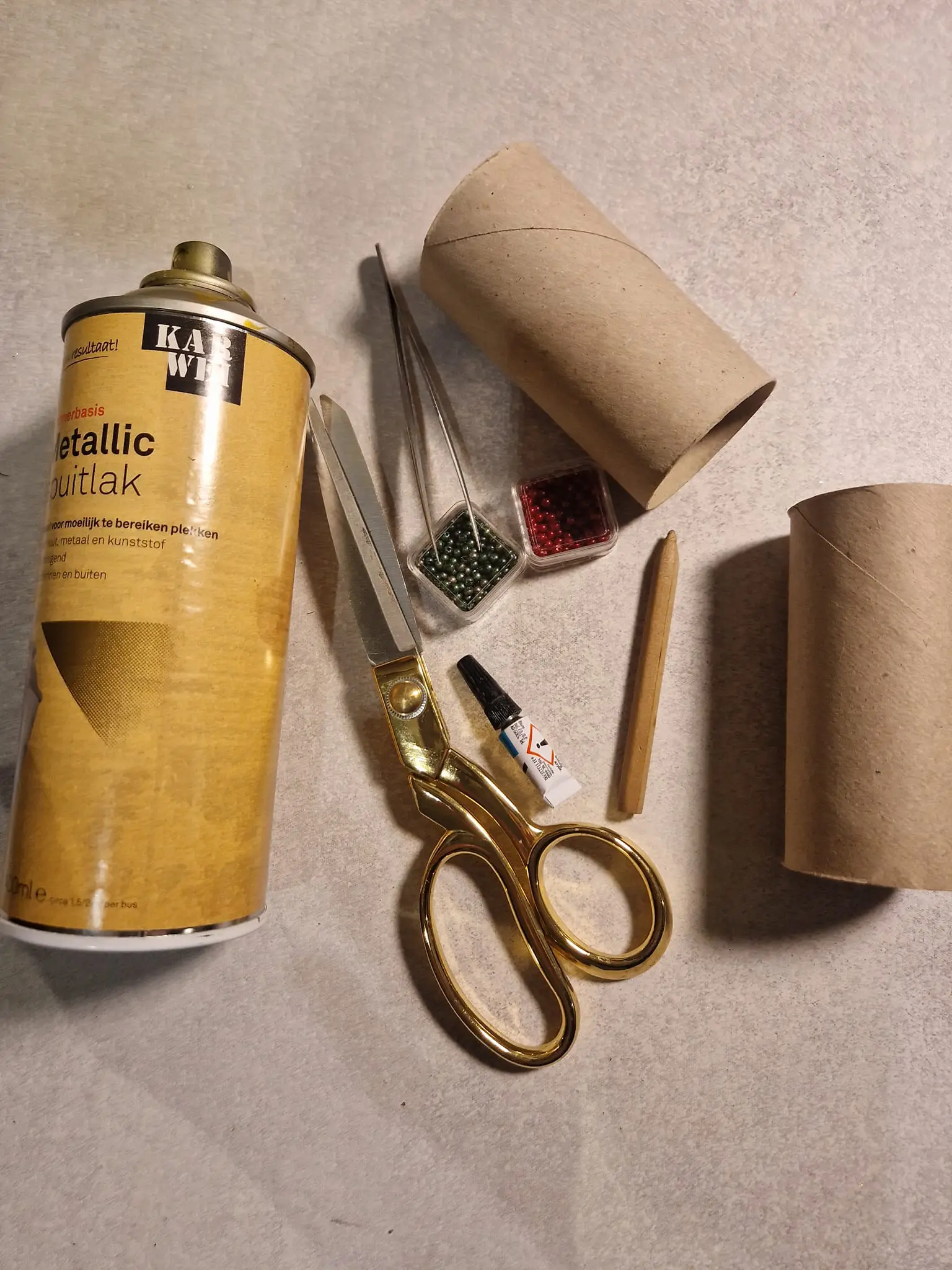 Benodigdheden Diy Kerstboom van een wc rol