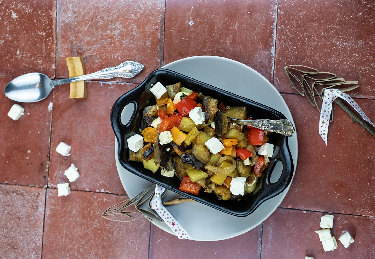 Aubergines en aardappelen uit de oven