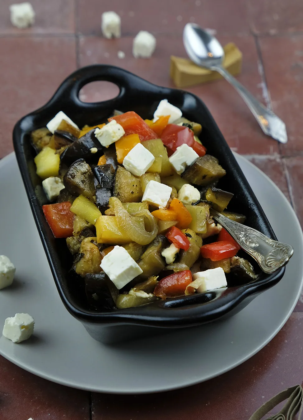 Aubergines en aardappelen uit de oven