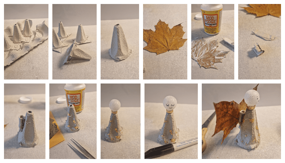 Instructies: Engeltje maken van een eierdoos