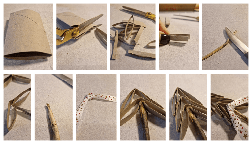 Instructies: Naamkaartjes kerst maken van wc-rollen