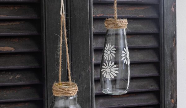 DIY brocante glazen fles