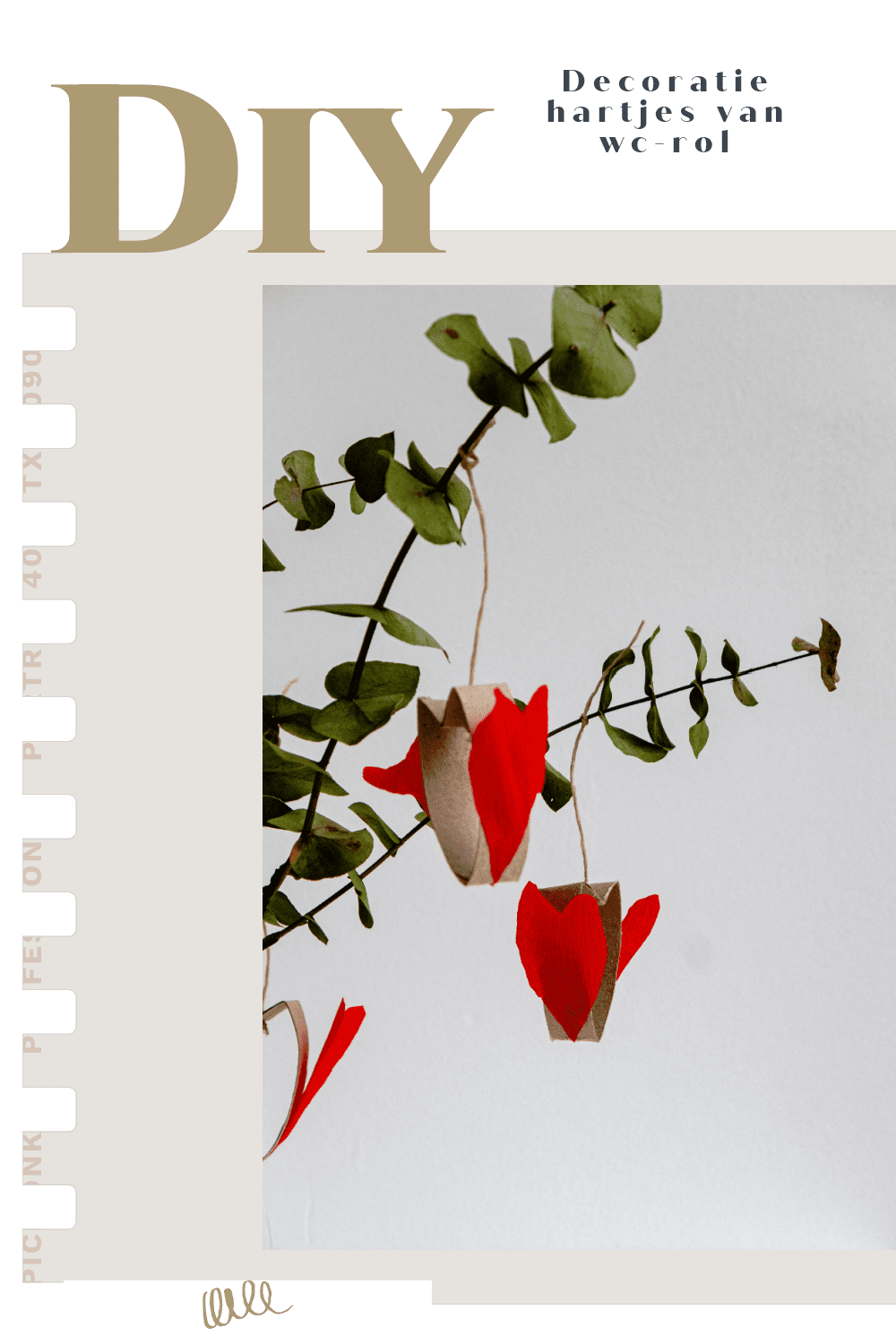 Decoratie hartjes van wc-rol
