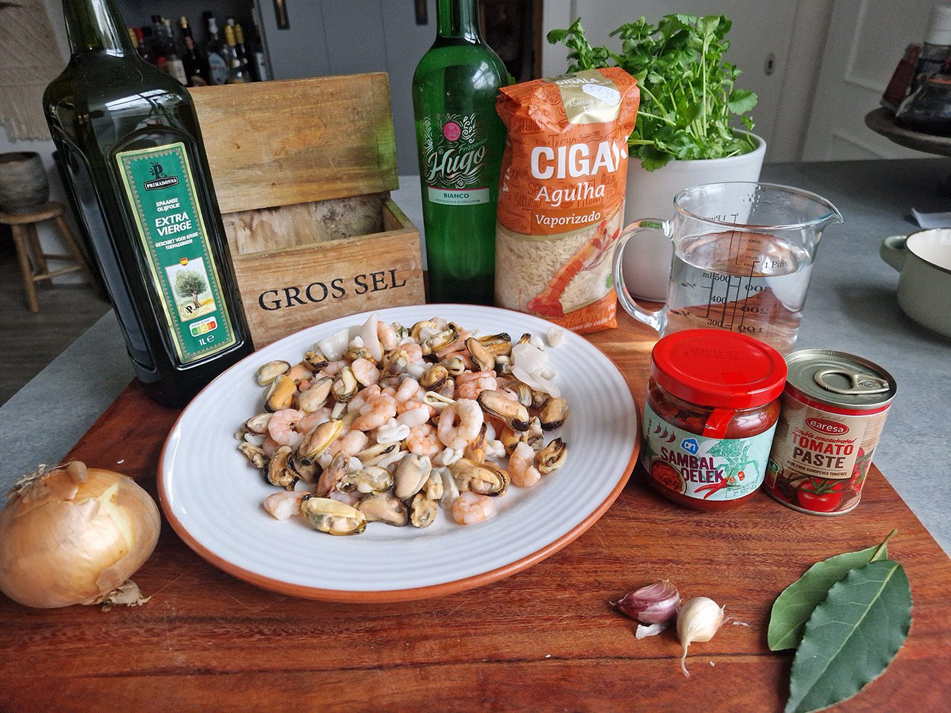 Ingrediënten voor 2 personen: Arroz de marisco