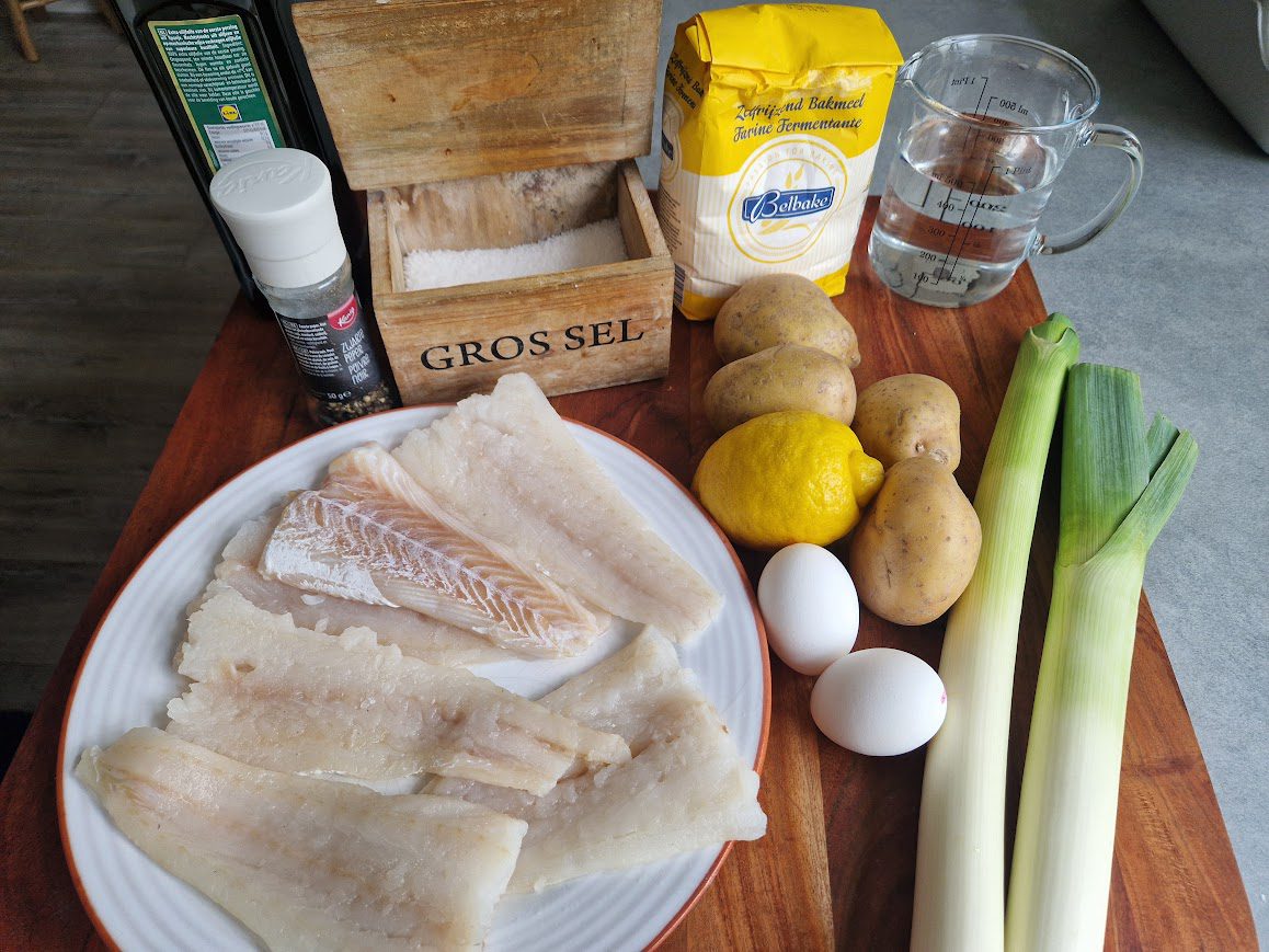 Ingrediënten voor 2 personen Kabeljauwfilets met prei en citroensausje