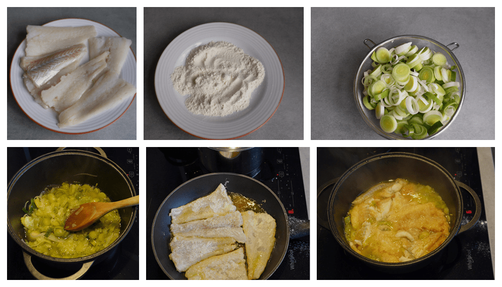 Ingrediënten voor 2 personen Kabeljauwfilets met prei en citroensausje