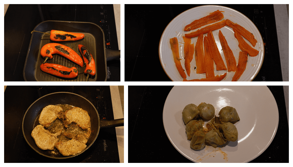 Zo maak je het: Ribkarbonades met puntpaprika en artisjokken