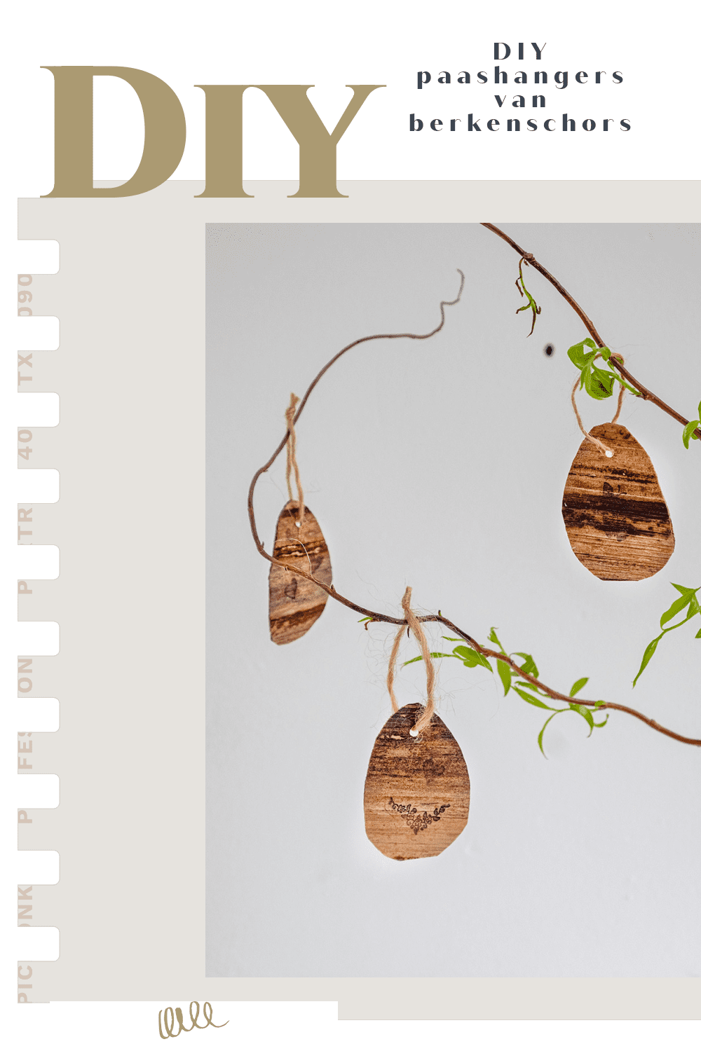 DIY paashangers van berkenschors