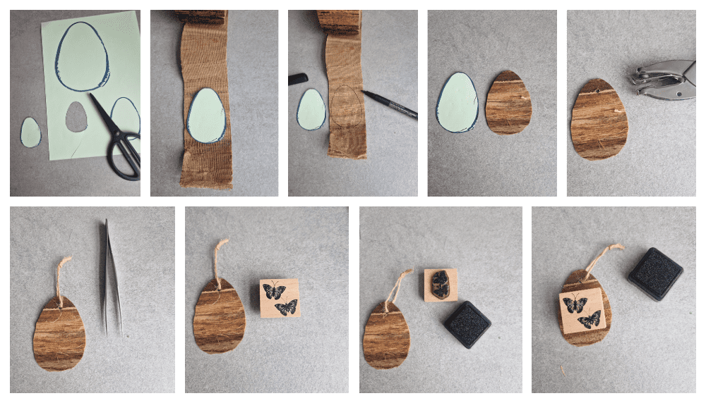 Instructies: DIY paashangers van berkenschors