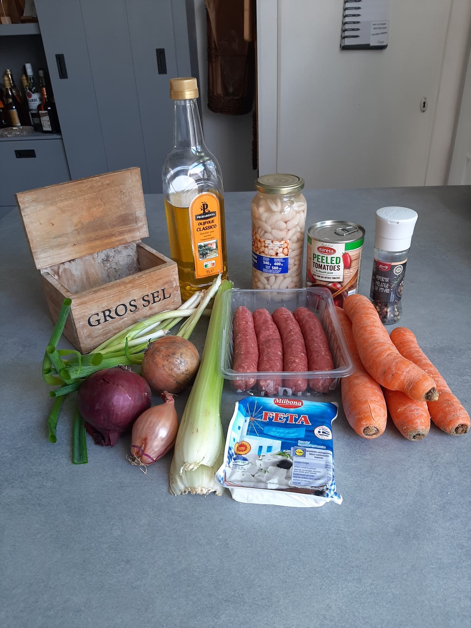 Ingrediënten voor 3 personen bonenschotel