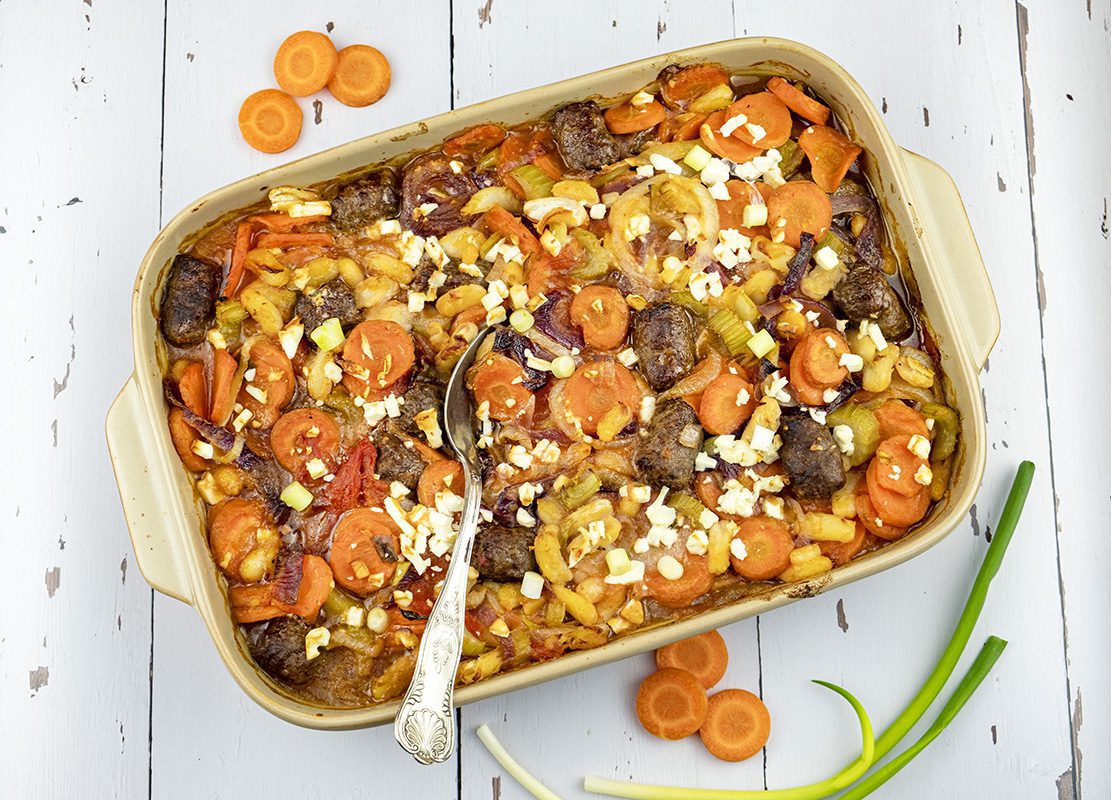 Worstvleesballetjes met witte bonen