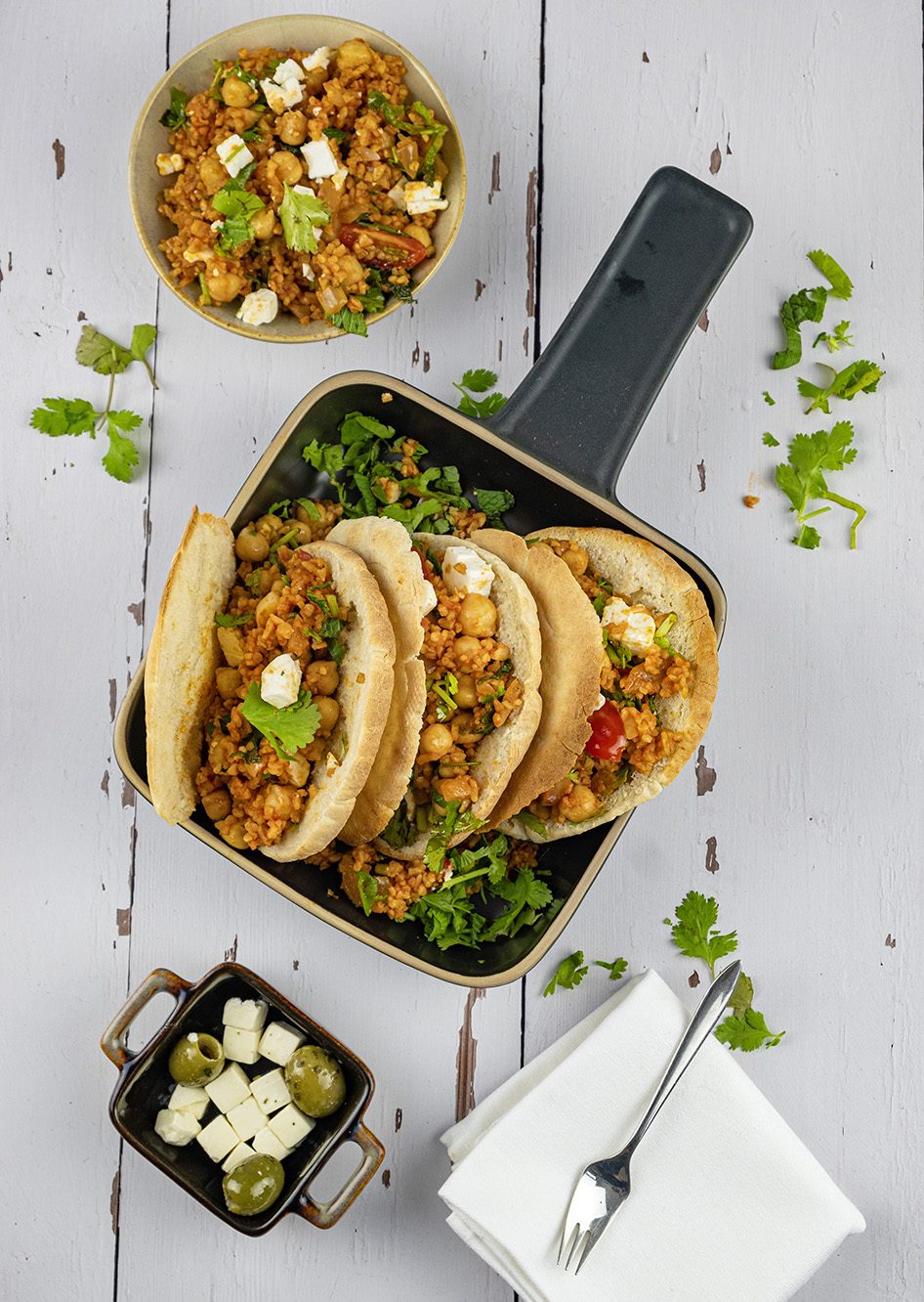 Griekse salade met kikkererwten