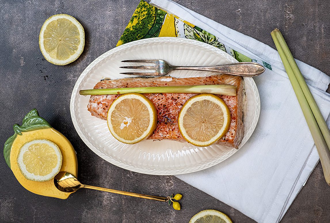 Zalm op cederhout van de kamado