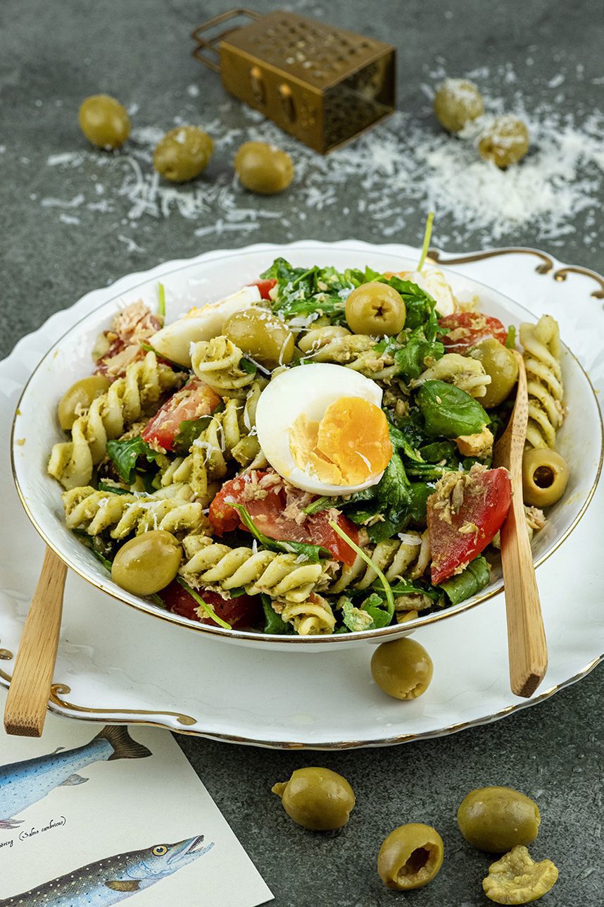 Zomerse pasta pesto tonijnsalade