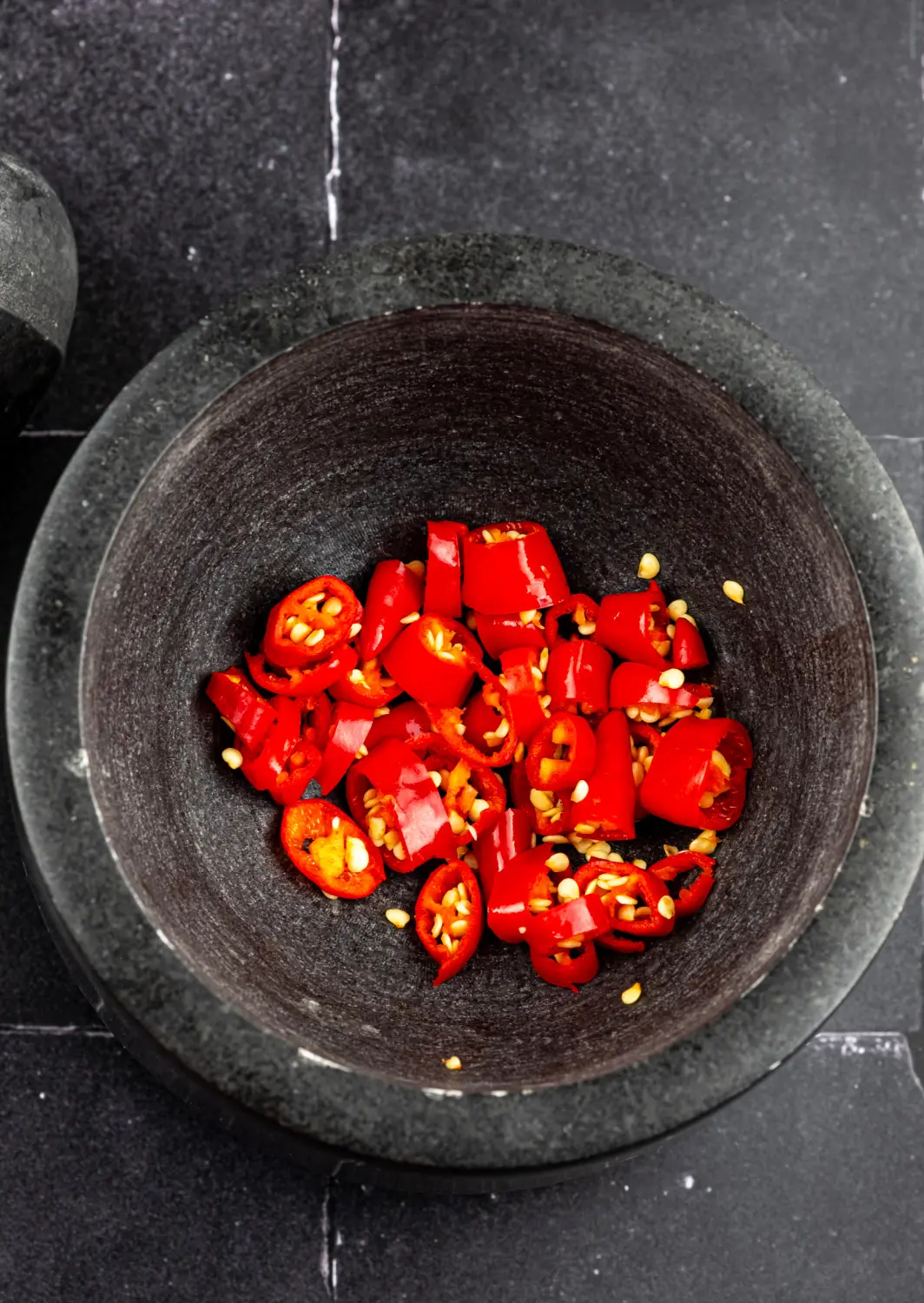 fijngehakte chilipepers