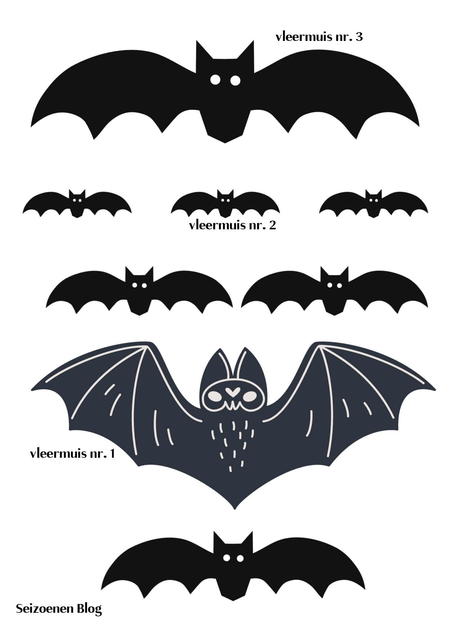 A4 Halloween vleermuis Seizoenen Blog