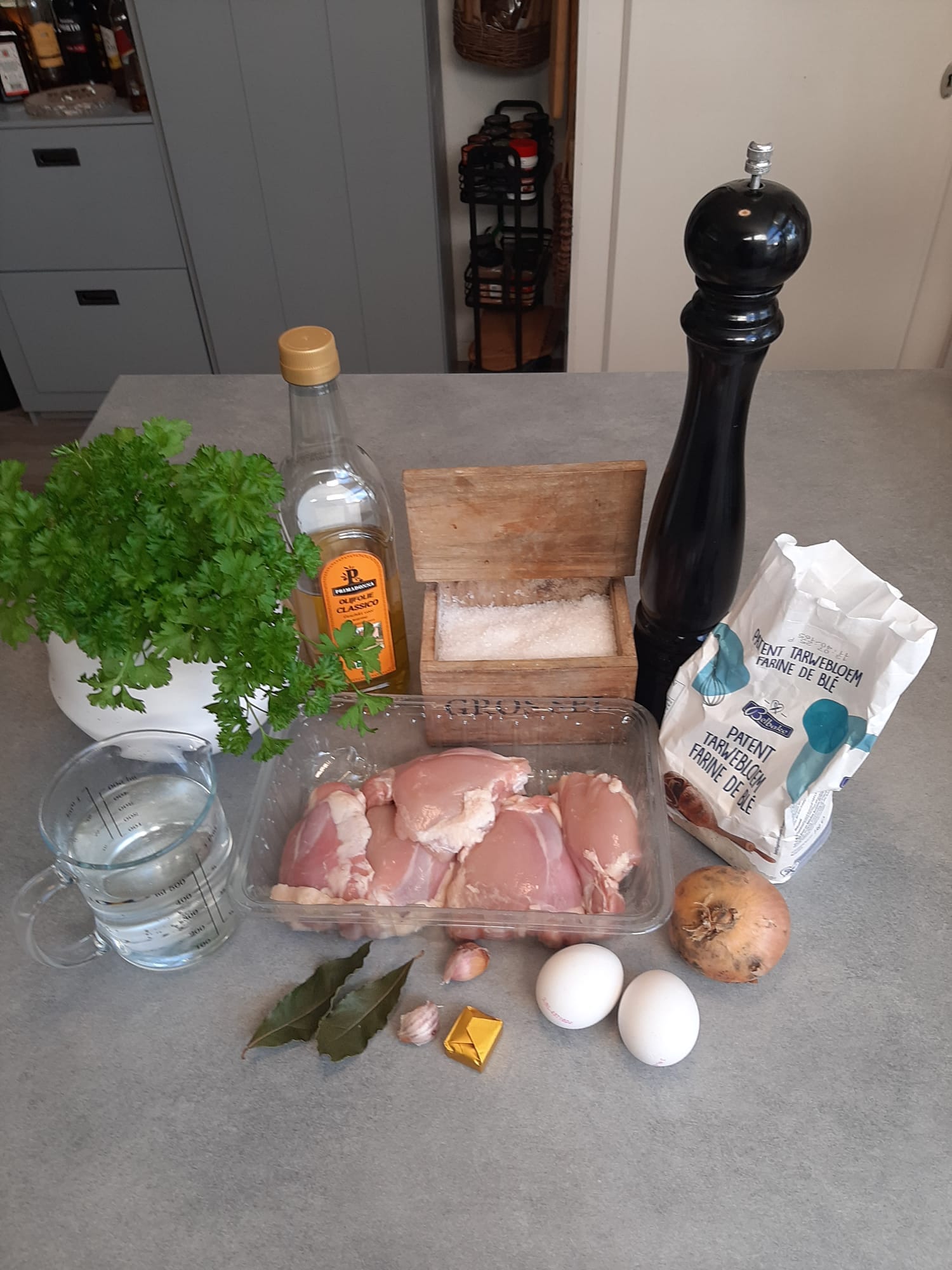 Ingrediënten voor 2 a 3 personen Braadstuk van kippendijen