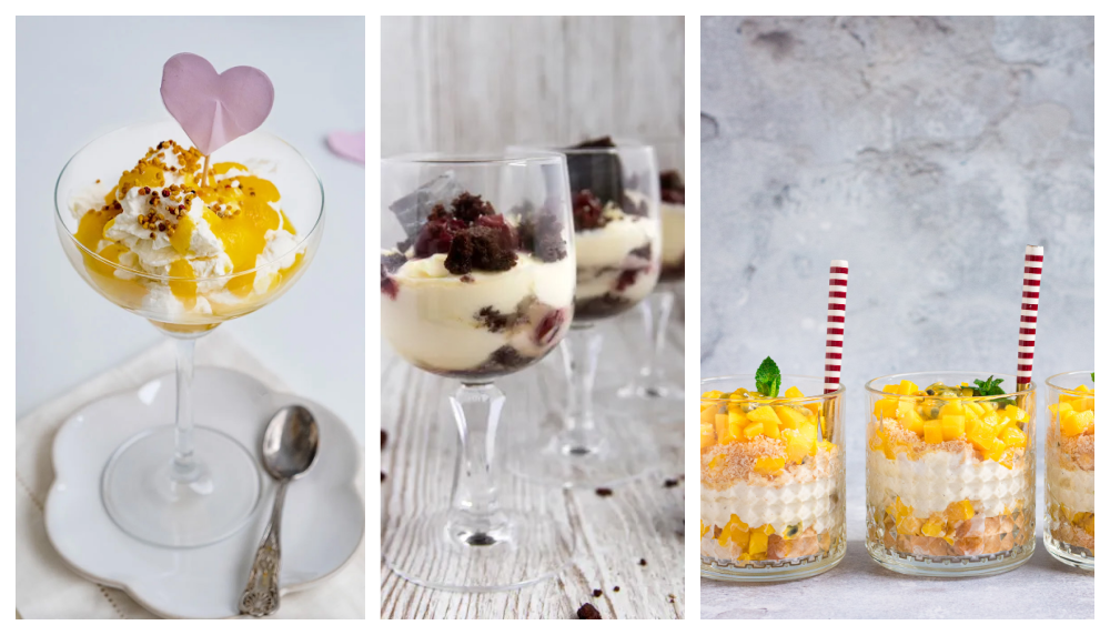 Dessert/toetje in glas met Mascarpone