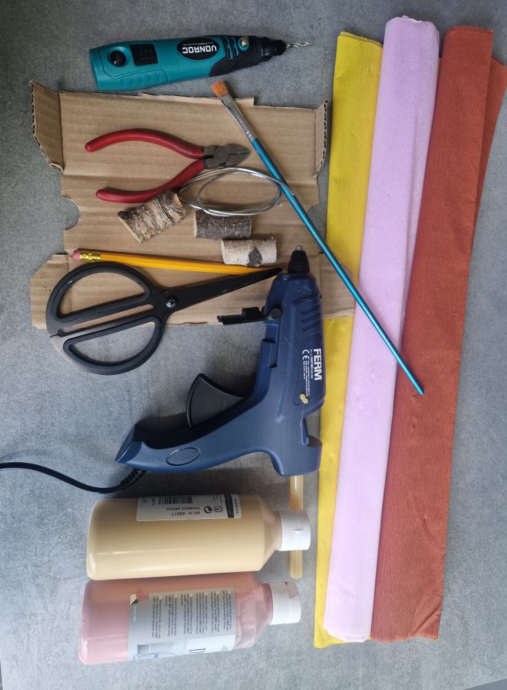 Benodigdheden Lente in Huis Papierbloemen Knutselen