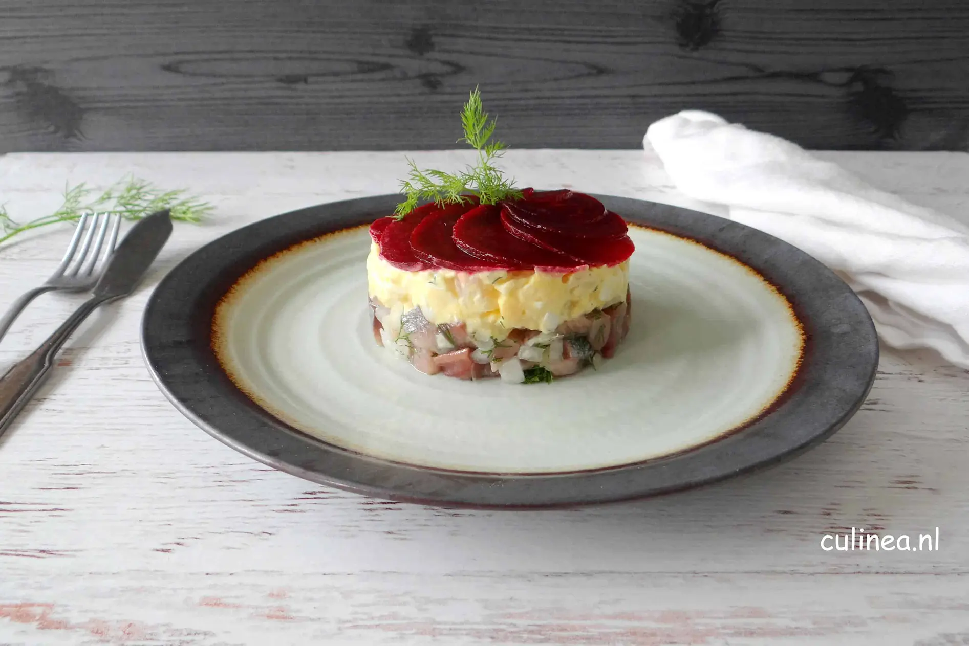 Haringtartaar met biet en ei