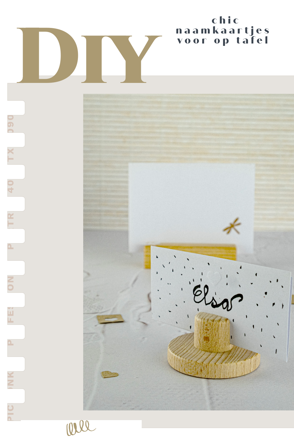DIY chic naamkaartjes voor op tafel