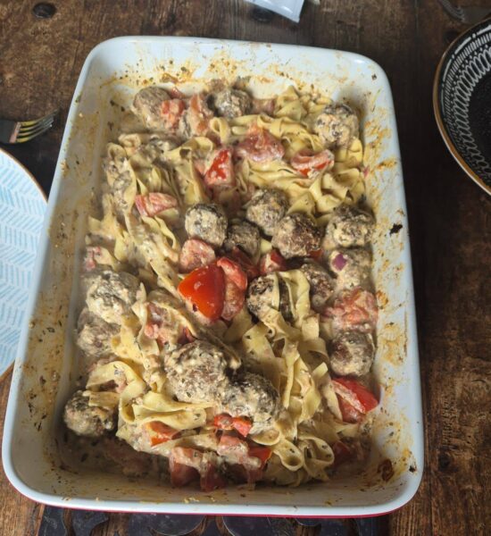 Feta pasta met gehaktballetjes -foto van Anita