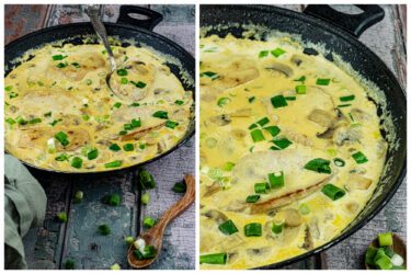 Varkensfiletlapjes met champignons en slagroom