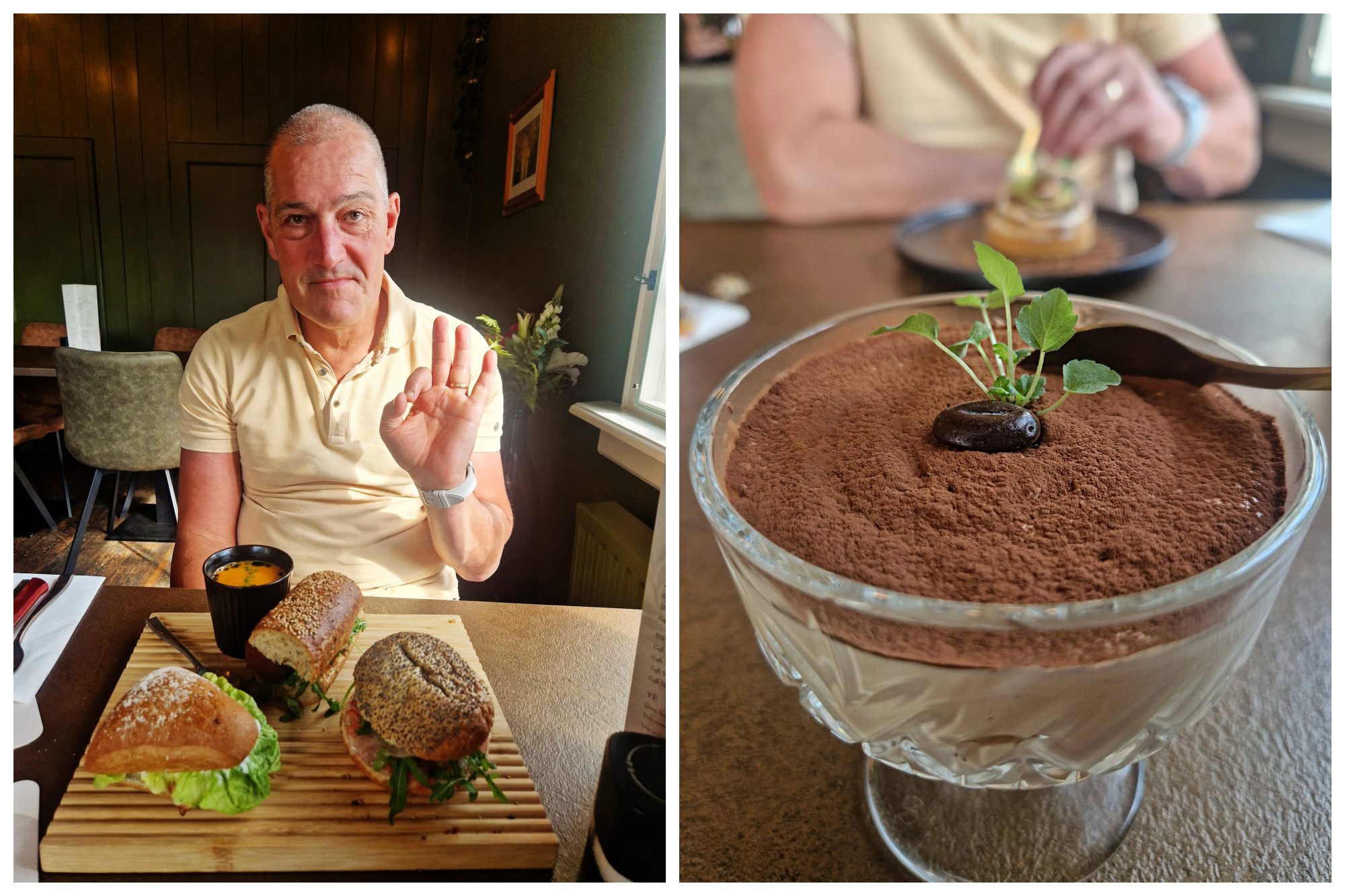 Il Tricolore 3 kleine broodjes met italiaans beleg en een soepje en Tiramisu