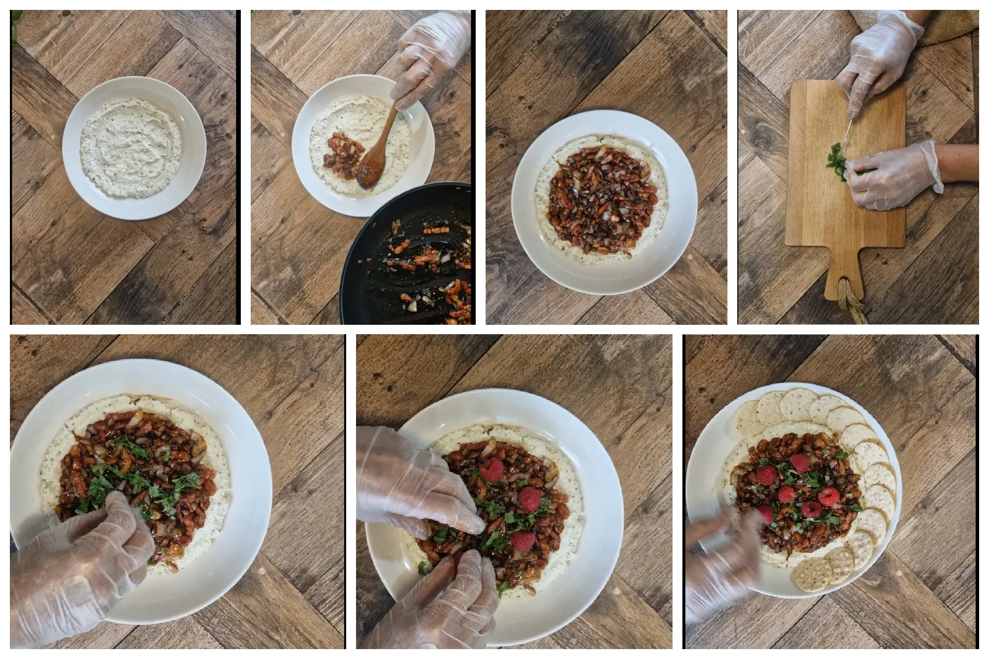 Kersthapje met Boursin, ui en spekjes