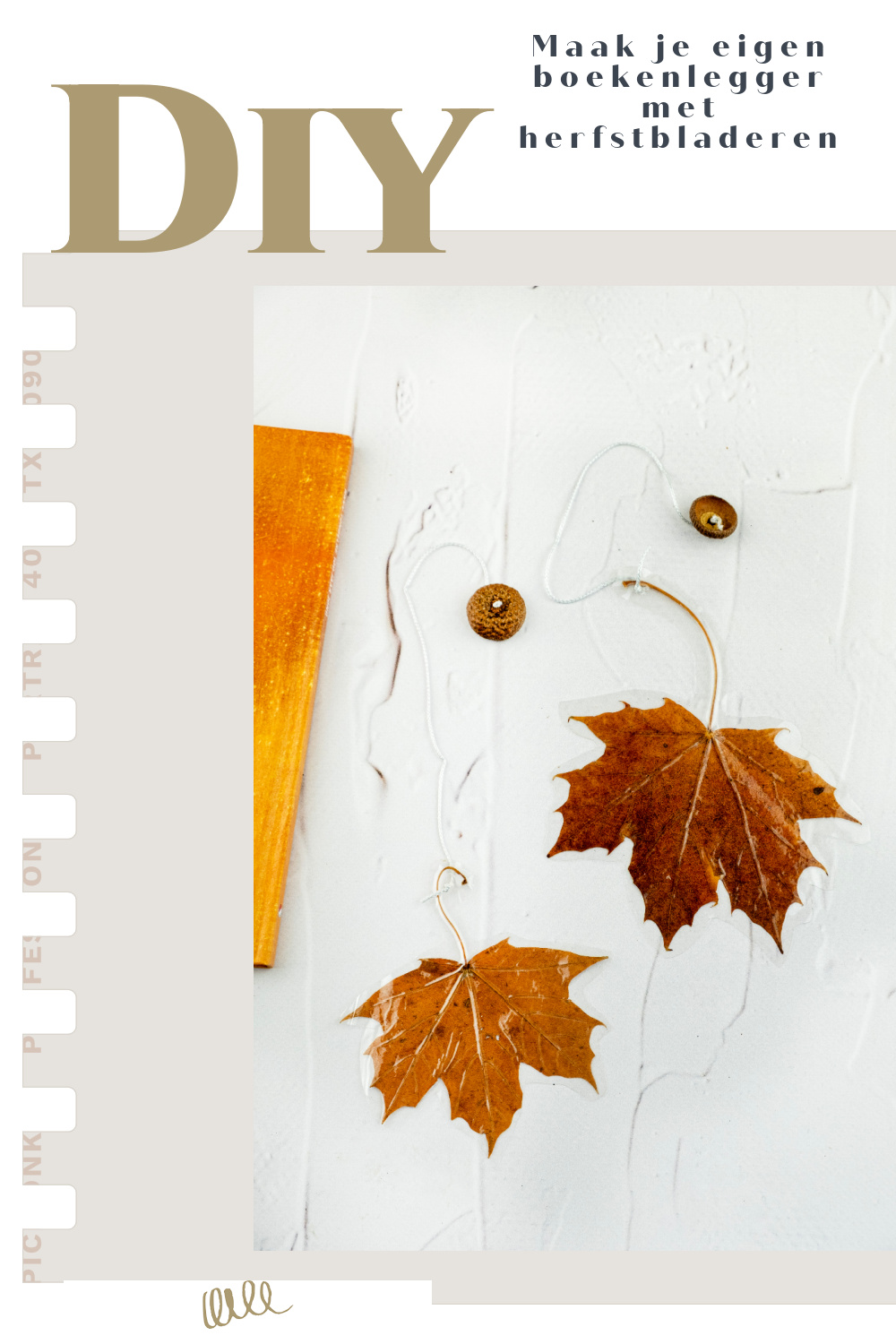 Maak je eigen boekenlegger met herfstbladeren