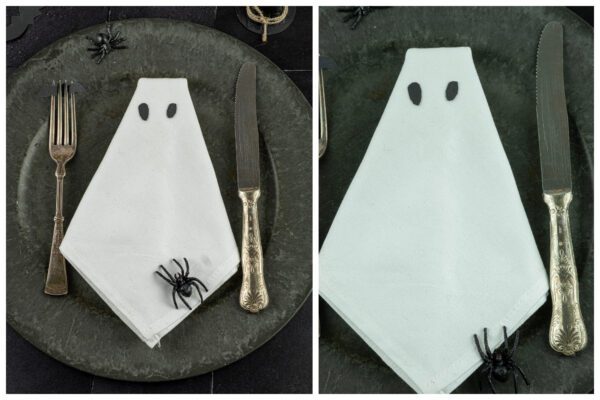 Spookservet vouwen voor Halloween